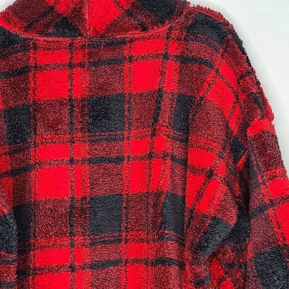 2X Buffalo Check Plaid Sherpa Pullover Mock Neck M - Picture 10 of 10